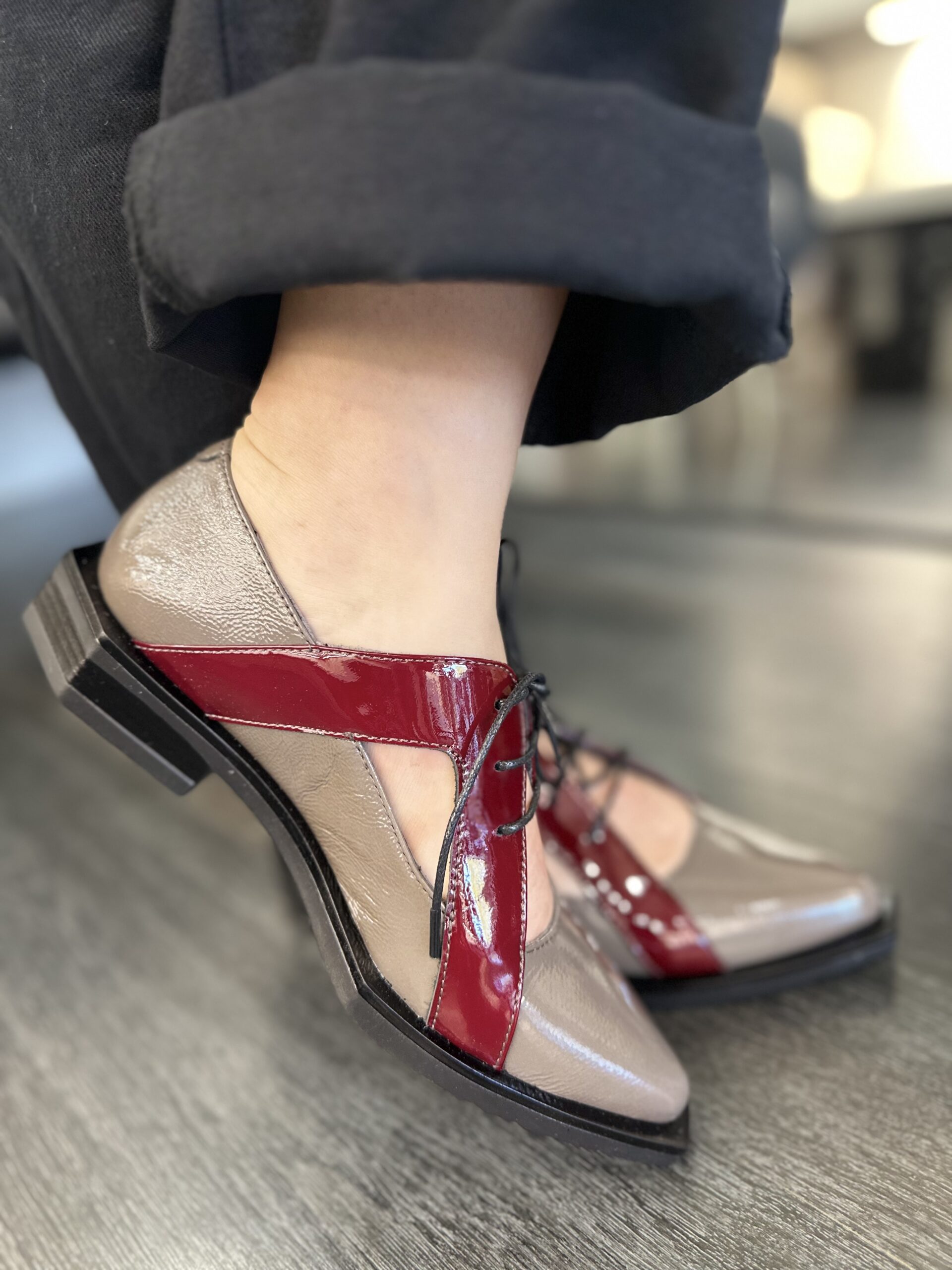 Mocassino taupe/bordeaux Le Bohemien - immagine 5